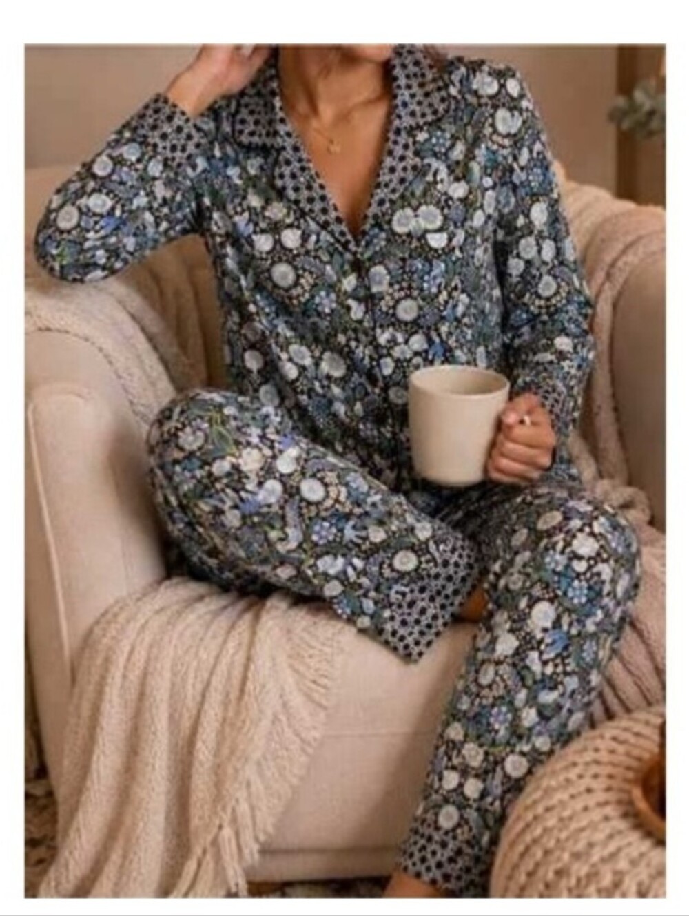 Vera Bradley 2-Piece Pajama Set Floral Cotton Pajama Set Size Large Or XS